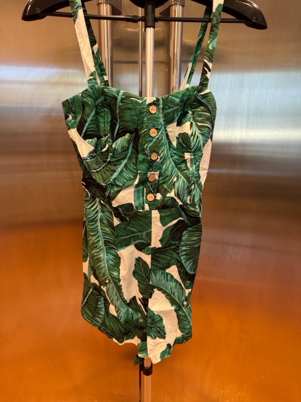 NWOT Nasty Gal Green Leaf Print Romper